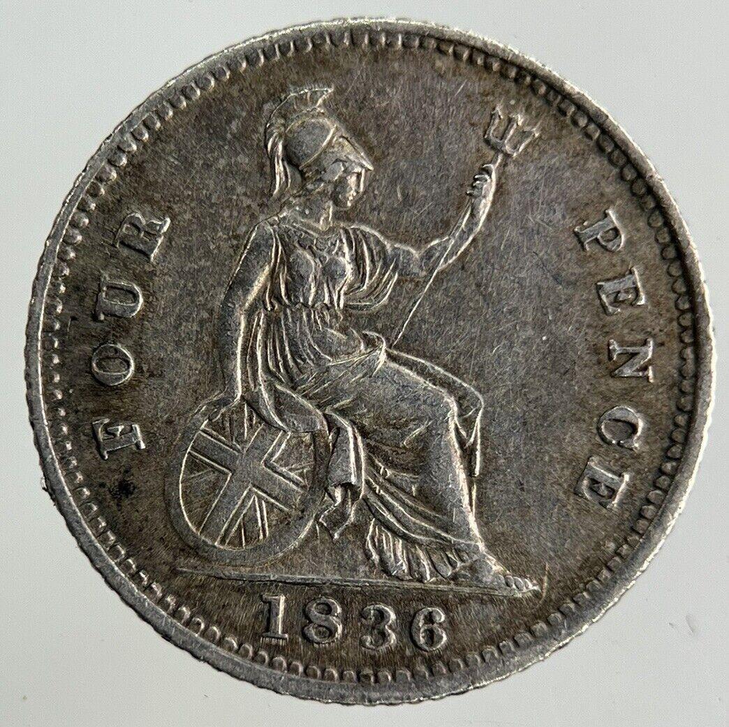 1836 William IV Groat Four-Pence Silver Coin | Very High Grade