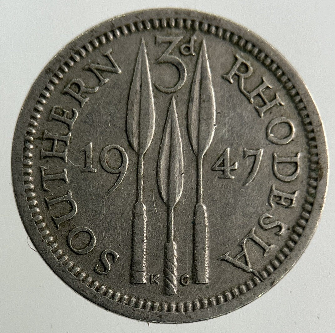 1947 Africa Rhodesia Threepence Coin | Fine Collectable Grade