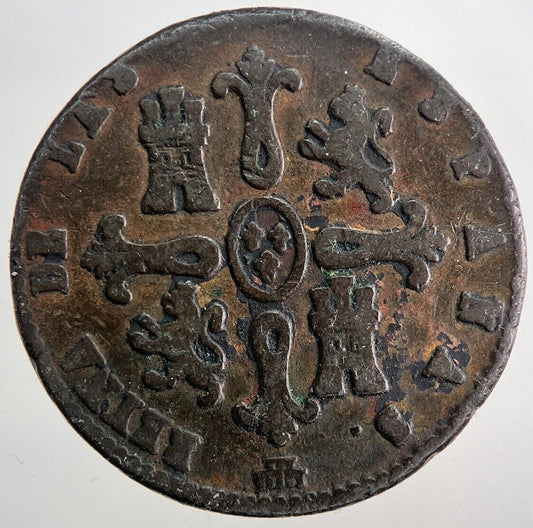 1837 Spain 8 Maravedis Coin | Fine Collectable Grade | a6243