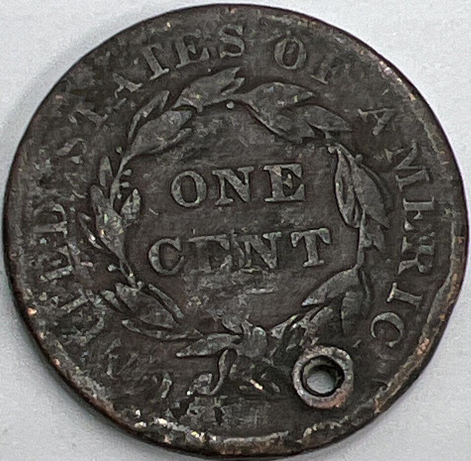 1837 US USA Braided Hair Large 1 Cent | American Copper Coin | Fair Grade | a443