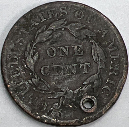 1837 US USA Braided Hair Large 1 Cent | American Copper Coin | Fair Grade | a443