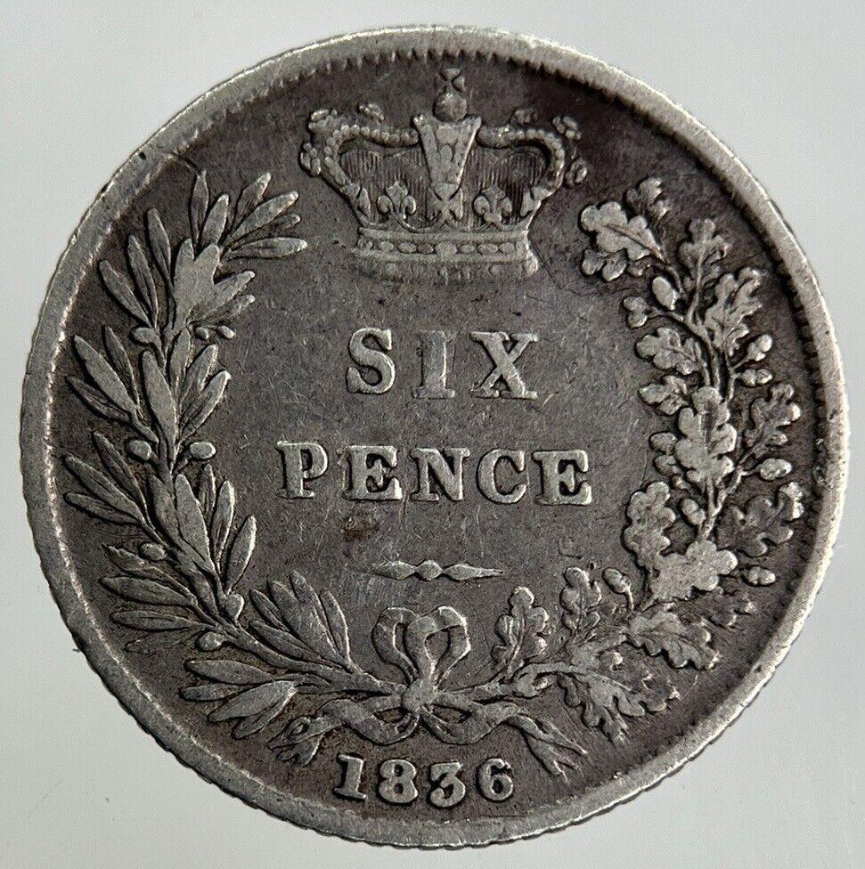 1836 William IV Sixpence Silver Coin | Very High Grade