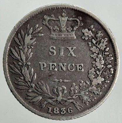 1836 William IV Sixpence Silver Coin | Very High Grade