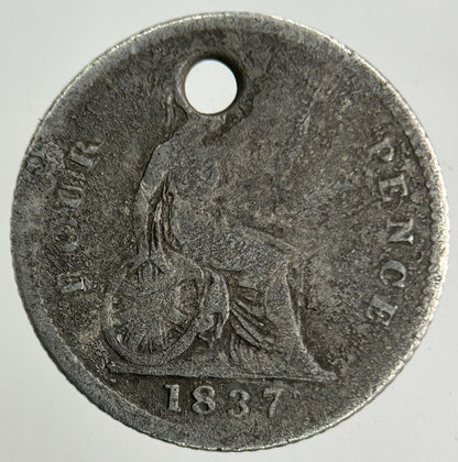 1837 William IV Groat Four-Pence Silver Coin | Collectable Grade
