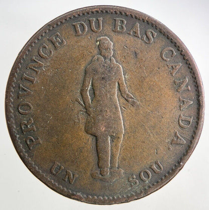 1837 Canada Bank Half-penny Token Coin | Fine Collectable Grade