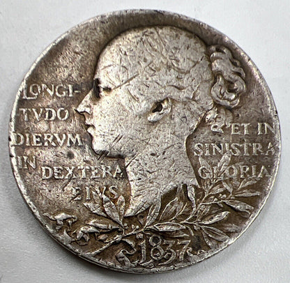 1837 Victoria Diamond Jubilee Silver 25mm Medal | Fine Collectable Grade | a1194