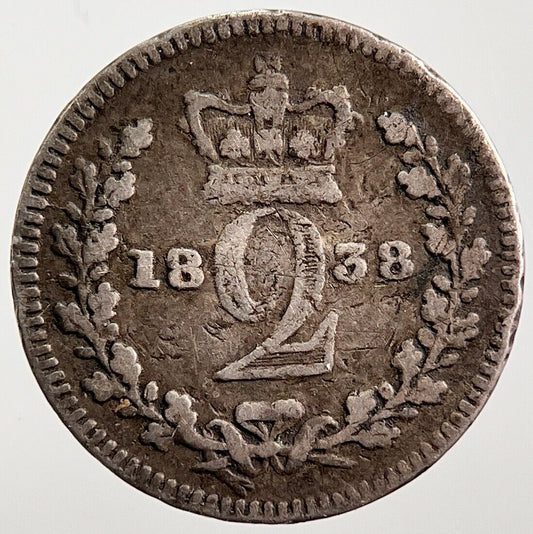 1838 Maundy Twopence | British Silver Coin | Victoria | Collectable Grade | a697