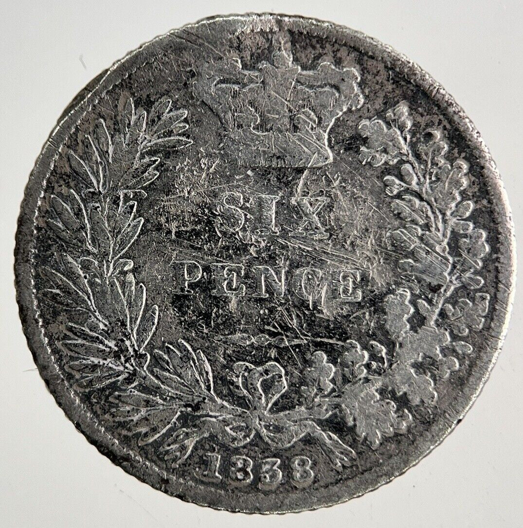 1838 Victoria Sixpence Silver Coin | Collectable Grade