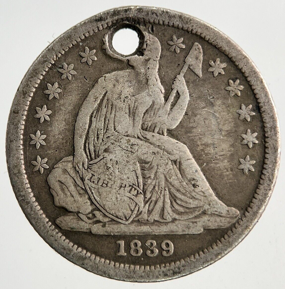 1839 US USA One Dime Silver Coin | Fine Collectable Grade