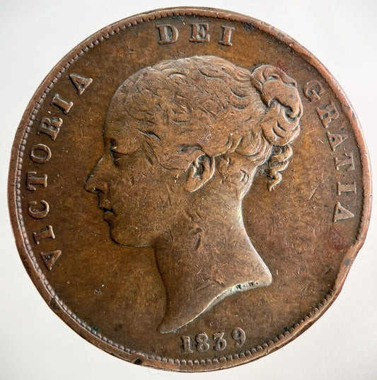 1839 Isle Of Man One Penny Coin | Fine Collectable Grade