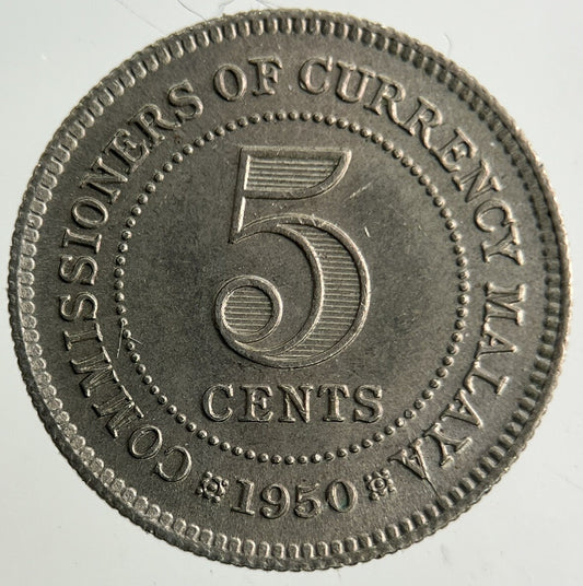 1950 Malaya 5 Cents Coin | Fine Collectable Grade