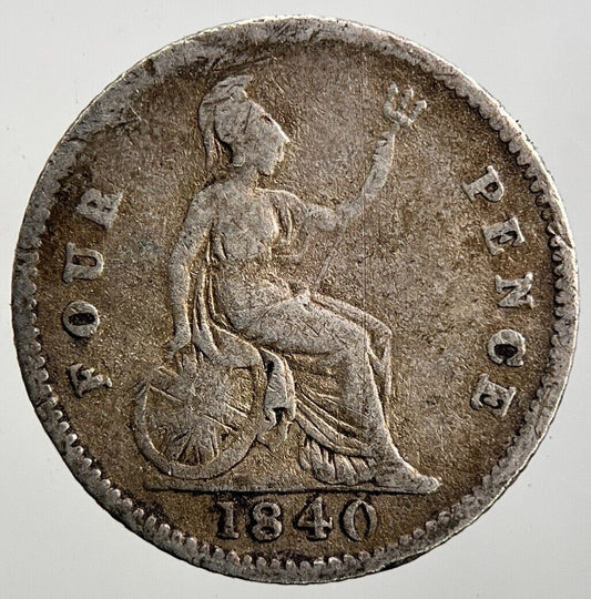 1840 Victoria Groat Four-Pence Silver Coin | Collectable Grade | a3429