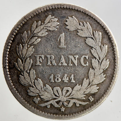 1841 France 1 Franc Silver Coin | Fine Collectable Grade
