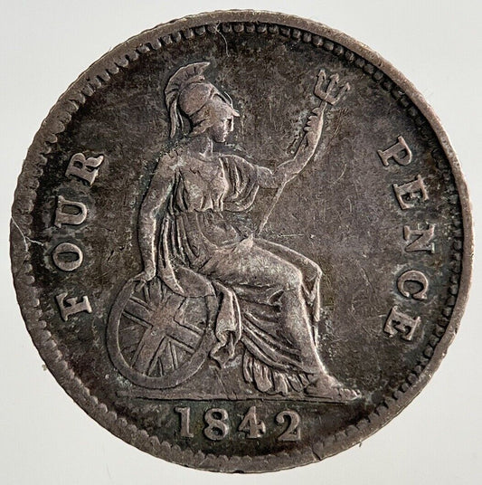 1842 Victoria Groat Four-Pence Silver Coin | Fine Collectable Grade