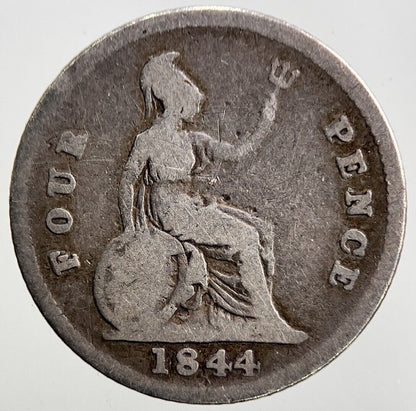 1844 Victoria Groat Four-Pence Silver Coin | Collectable Grade | a3463