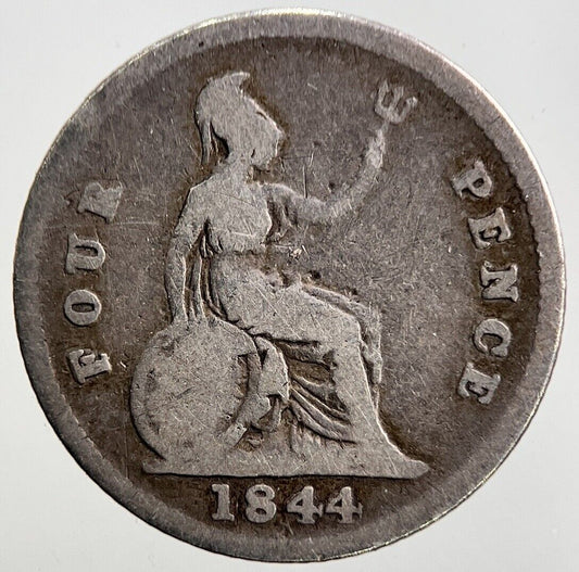 1844 Victoria Groat Four-Pence Silver Coin | Collectable Grade | a3463