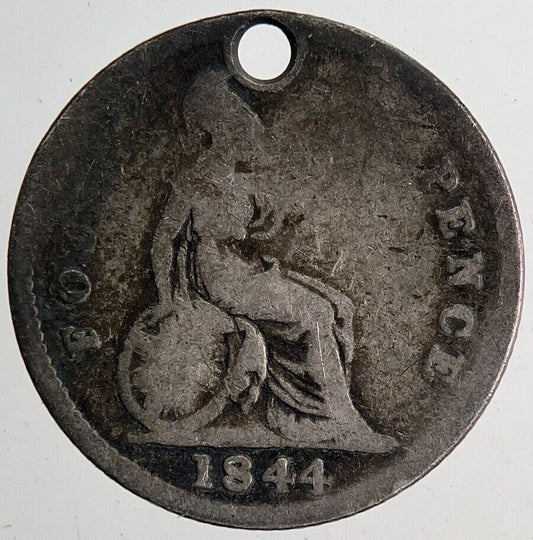 1844 Victoria Four-Pence Groat Silver Coin | Collectable Grade | a6698