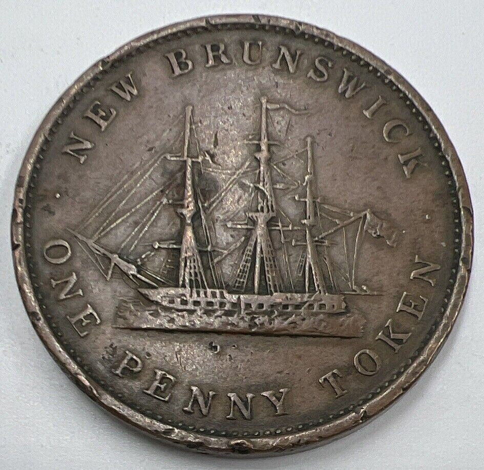 1843 New Brunswick One Penny Token | Fine Collectable Grade | a1415