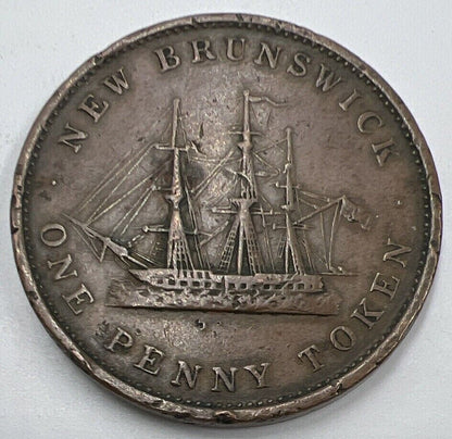 1843 New Brunswick One Penny Token | Fine Collectable Grade | a1415