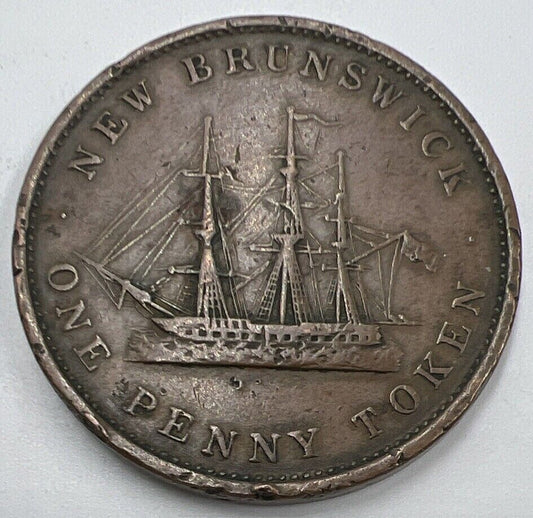 1843 New Brunswick One Penny Token | Fine Collectable Grade | a1415