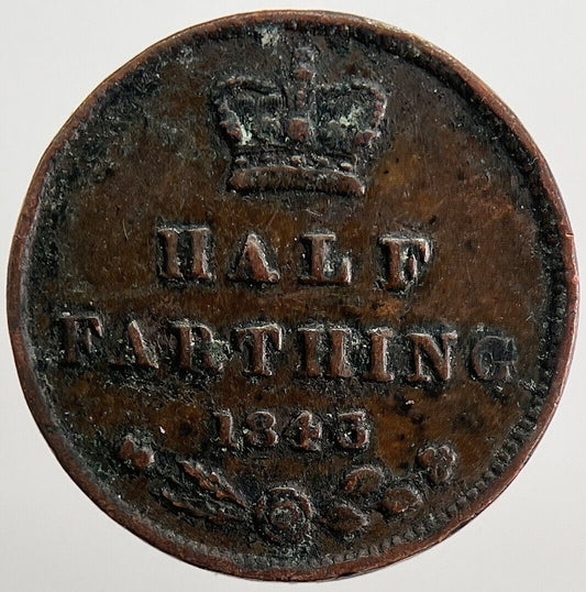 1843 Victoria Half-Farthing Coin | Fine Collectable Grade | a5631