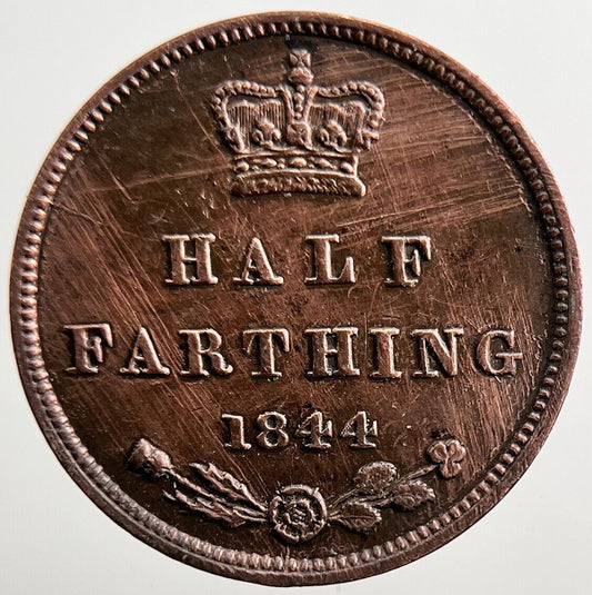 1844 Victoria Half Farthing Coin | Fine Collectable Grade | a3792