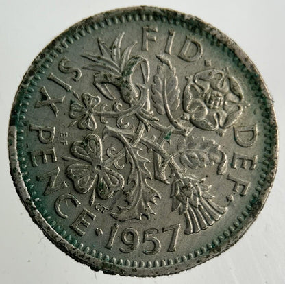 1957 Elizabeth II 2nd Sixpence Coin | Fine Collectable Grade