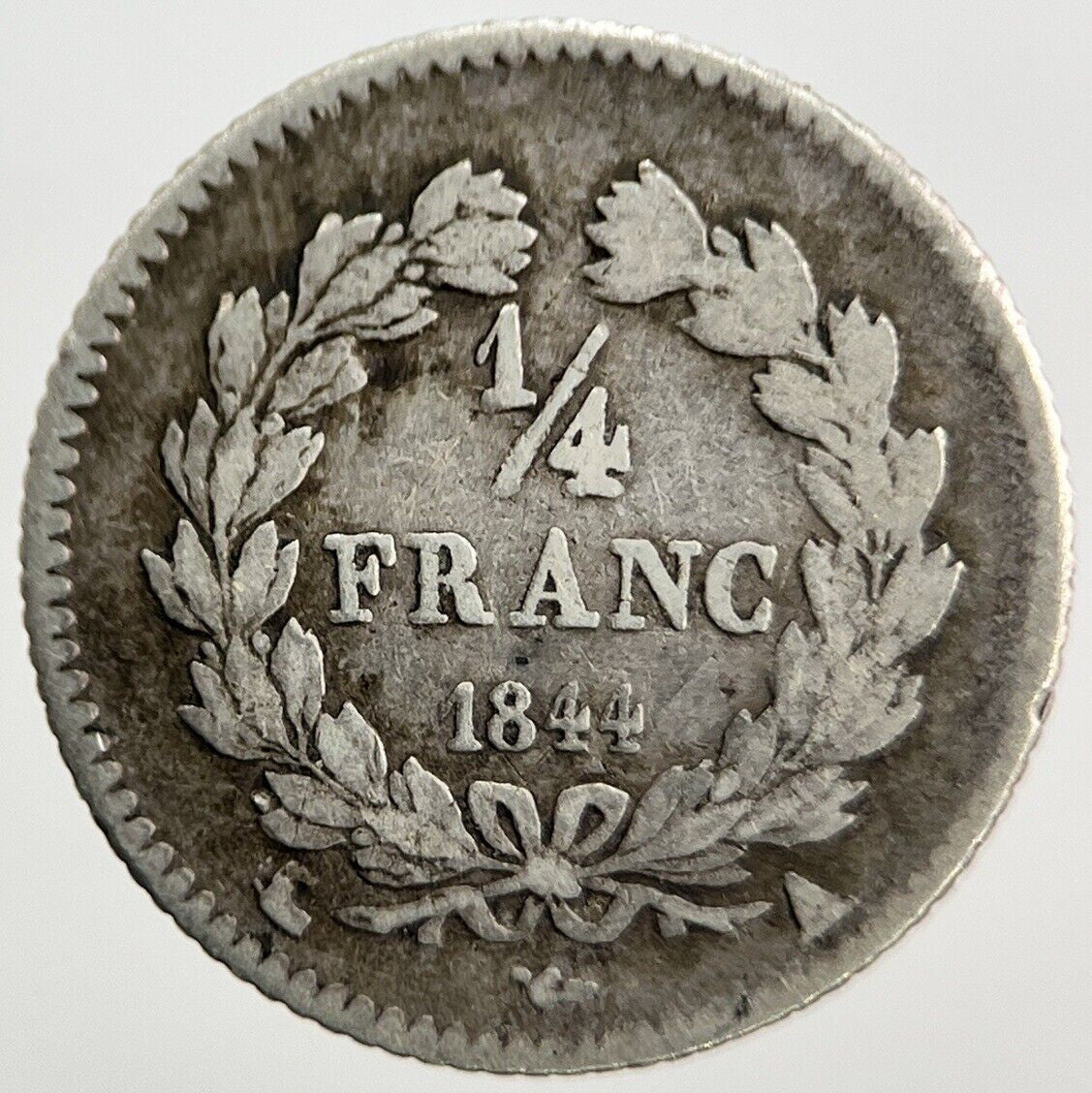 1844 Quarter 1/4 Franc France Silver Coin | Collectable Grade