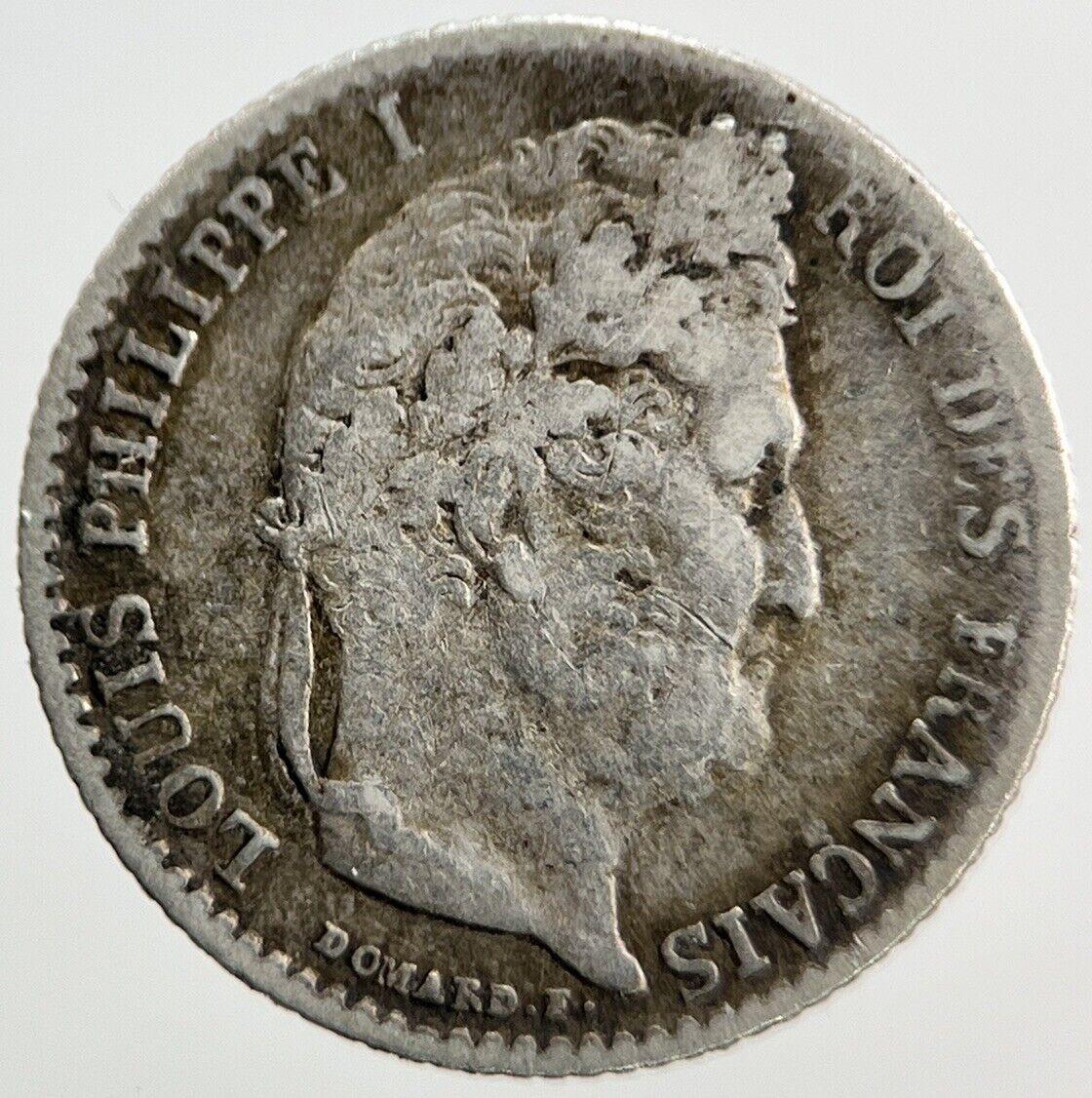 1844 Quarter 1/4 Franc France Silver Coin | Collectable Grade