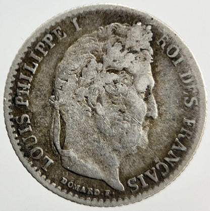1844 Quarter 1/4 Franc France Silver Coin | Collectable Grade