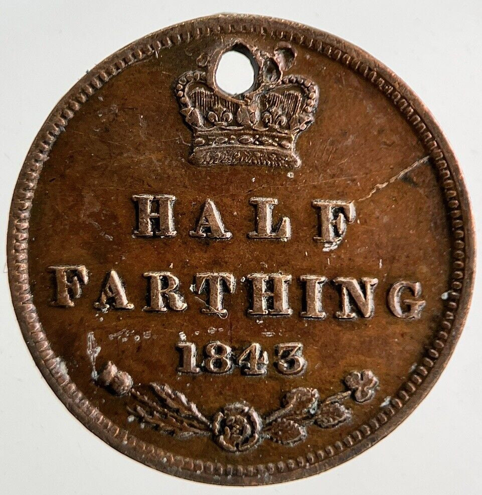 1843 Victoria Half-Farthing Coin | Fine Collectable Grade