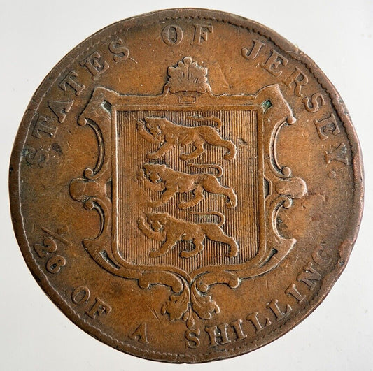 1844 Guernsey 1/26 Of A Shilling Coin | Fine Collectable Grade