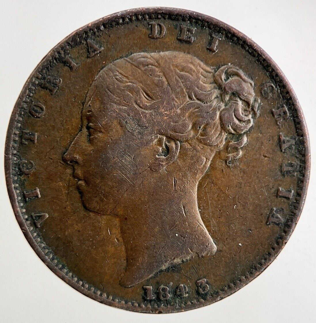 1843 Victoria Farthing Coin | Very High Grade