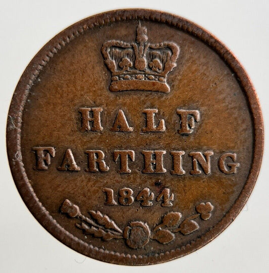 1844 Victoria 1/2 Half Farthing Coin | Fine Collectable Grade
