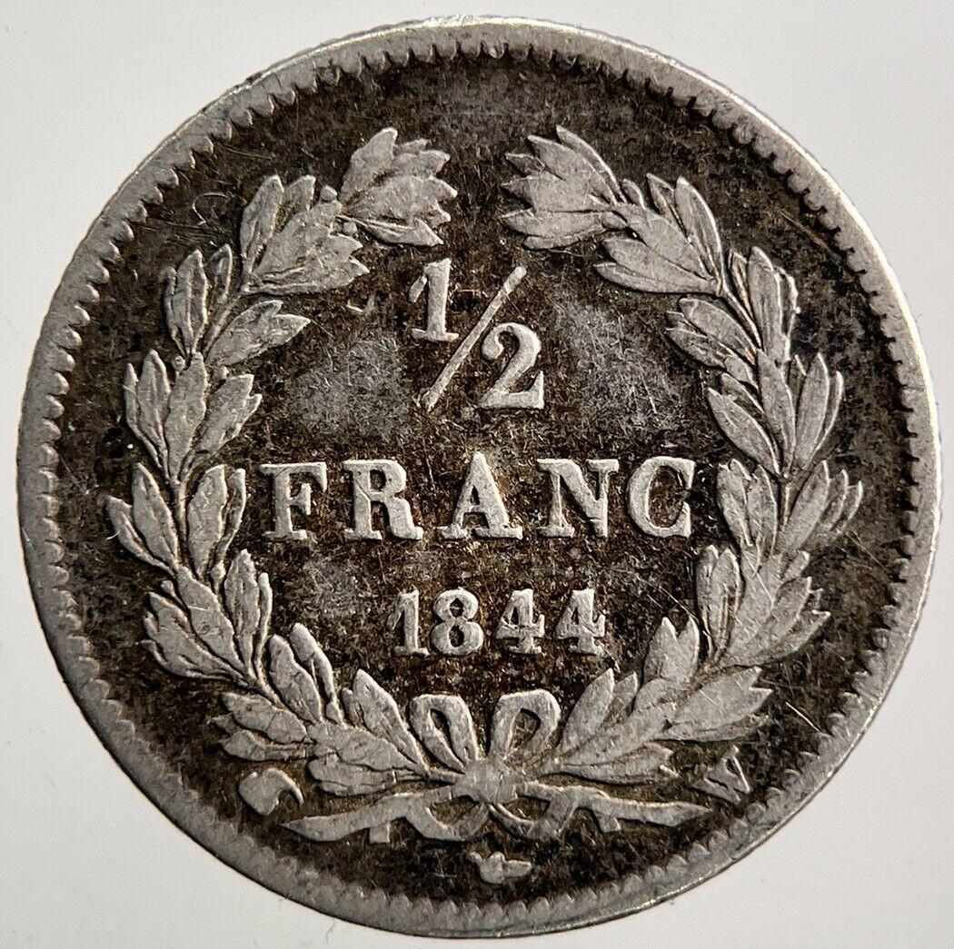 1844 France Half 1/2 Franc Silver Coin | Collectable Grade | a3634