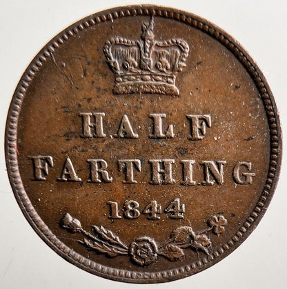 1844 Victoria Half Farthing Coin | Very High Grade | a3530
