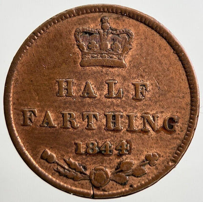 1844 Victoria Half-Farthing Coin | Fine Collectable Grade | a2153