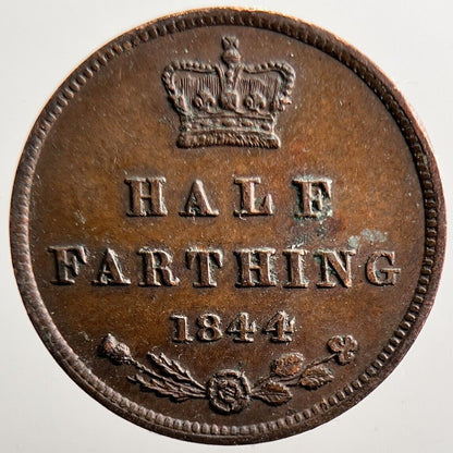 1844 Victoria Half Farthing Coin | Very High Grade | a3529