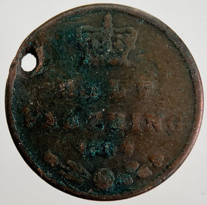 1844 Victoria Half-Farthing Coin | Fair Grade | a7164