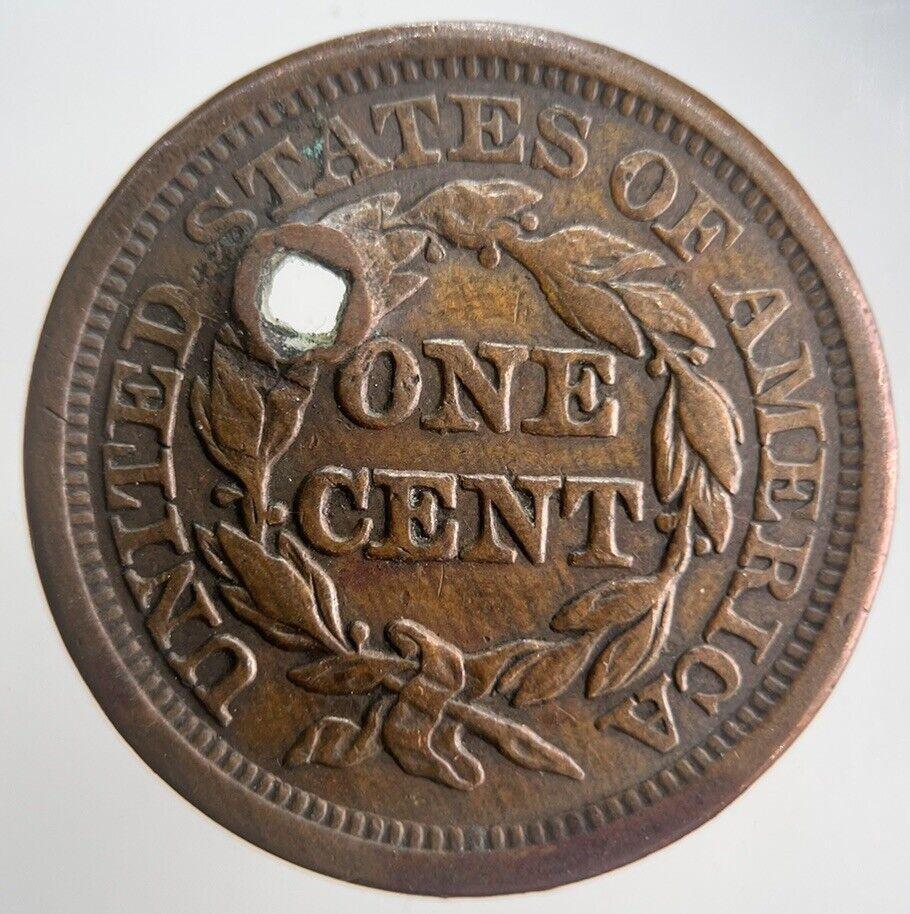 1845 US USA Braided Hair Large 1 One Cent Coin | Fine Collectable Grade | a4530