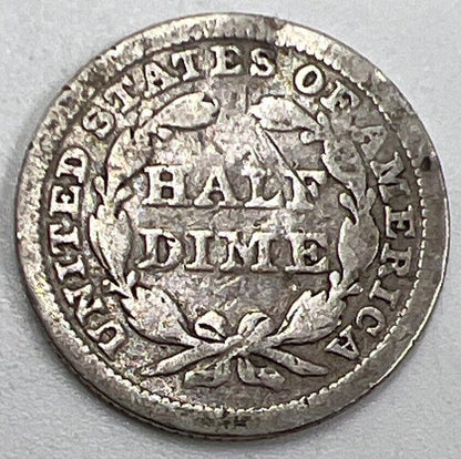 1845 Seated Liberty US USA Half Dime | Silver Coin | Fair Grade | a830