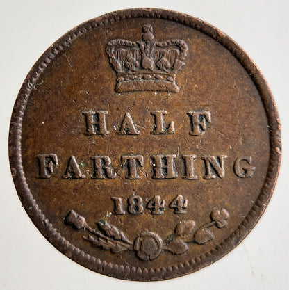 1844 Victoria Half-Farthing Coin | Fine Collectable Grade