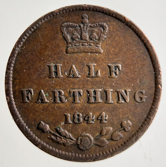 1844 Victoria Half-Farthing Coin | Fine Collectable Grade