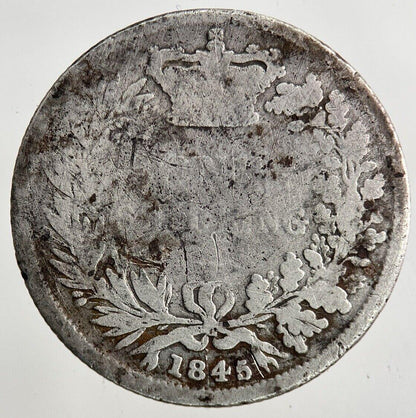 1845 Victoria Shilling Silver Coin | Fair Grade