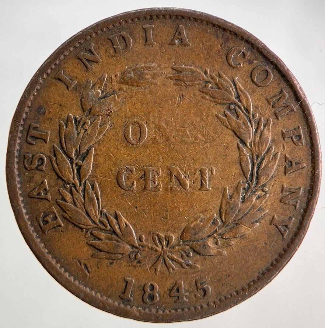 1845 India 1 Cent Coin | Collectable Grade