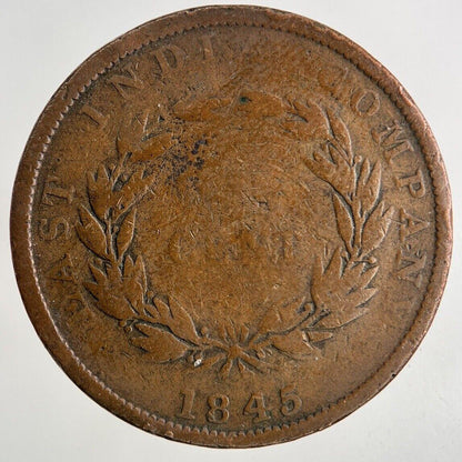 1845 East India Company 1 Cent Coin | Collectable Grade