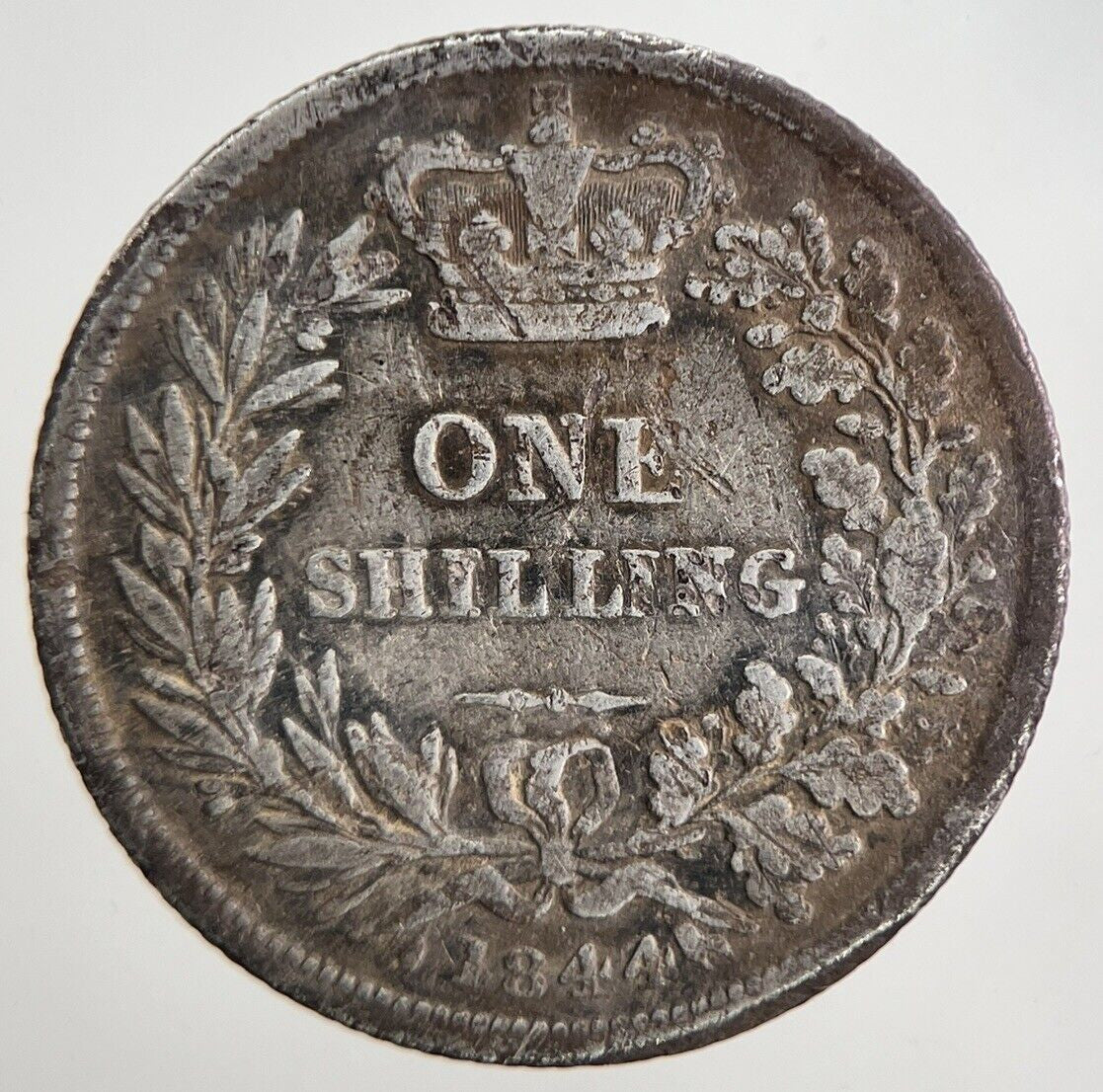 1844 Victoria Shilling Silver Coin | Fine Collectable Grade | a5526
