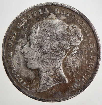 1844 Victoria Shilling Silver Coin | Fine Collectable Grade | a5526