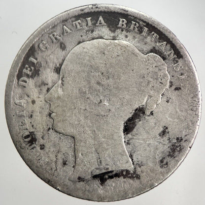 1846 Victoria Shilling Silver Coin | Worn Grade | a5839