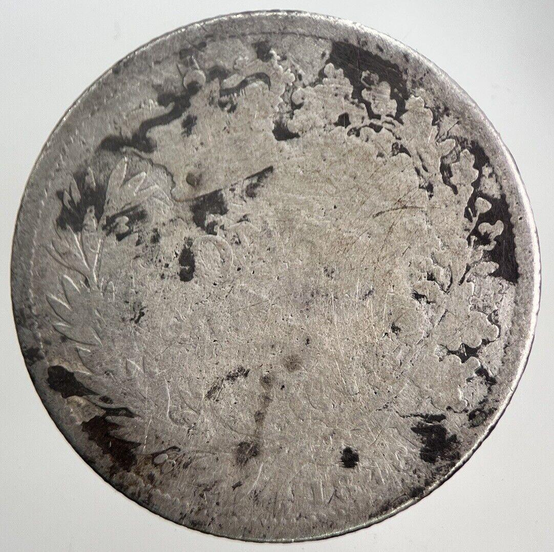 1846 Victoria Shilling Silver Coin | Worn Grade | a5839